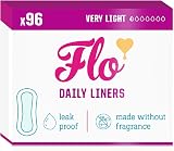 FLO Daily Liners 96 Pack Very Light Flow Ultra-Thin Bamboo Panty Liners