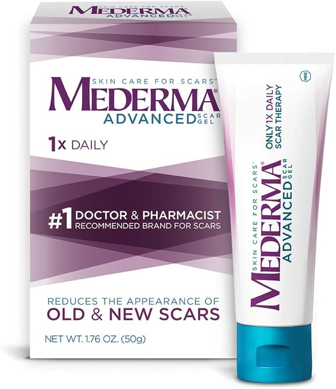 Amazon Com Mederma Advanced Scar Gel 1x Daily Reduces The Appearance Of Old New Scars 1 Doctor Pharmacist Recommended Brand For Scars 1 76oz Scar Reducing Treatments Beauty