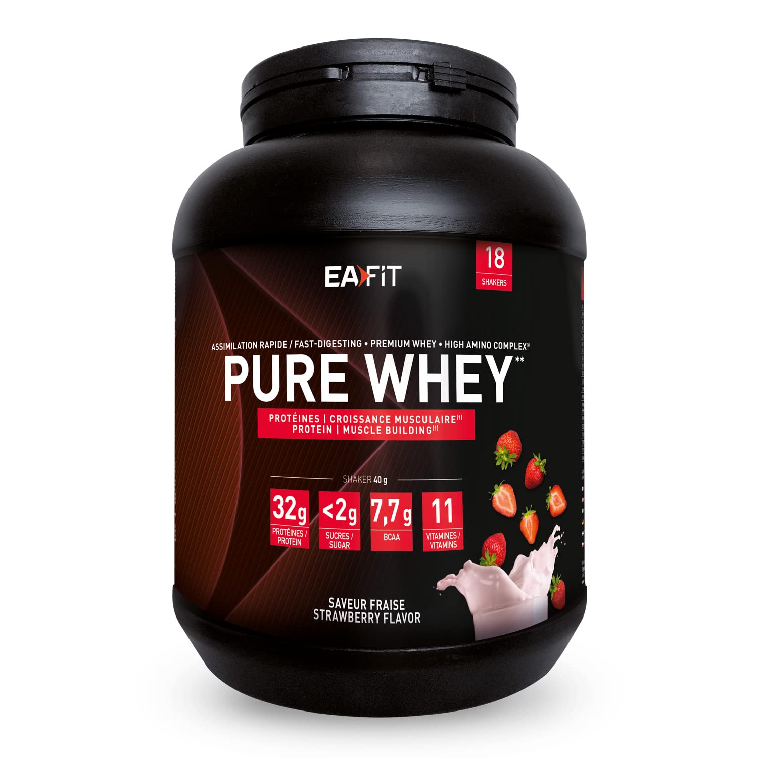 Eafit Pure Whey - Strawberry - Muscle Growth, 900 g