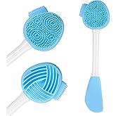 Silicone Face Scrubber, Blue Cleansing Face Scrubber Facial Mask Brush Exfoliating Lip Brush Facial Cleansing Brushes Faces Exfoliator Scrubbers Skin Care Tool for Women Removal Blackheads Whiteheads