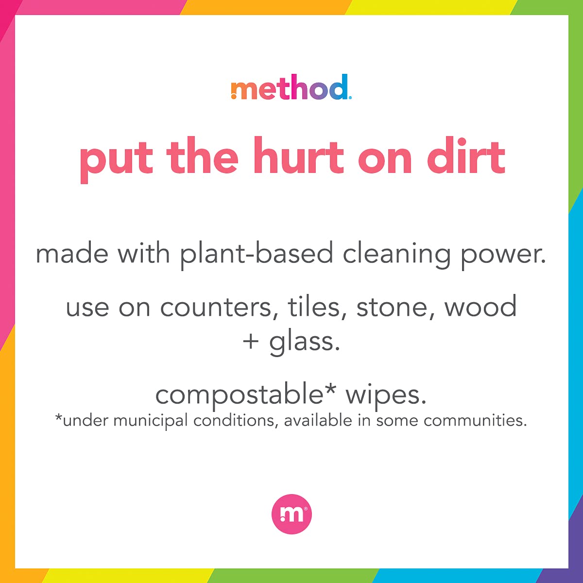 Method All-Purpose Cleaning Wipes, Pink Grapefruit, Multi-Surface, Compostable, 70 Count (Pack of 6)