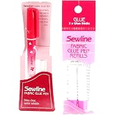 Bundle of Sewline Fabric Glue Pen(s) Blue, and Fabric Glue Pen Refill 2-Pack(s) Blue (1 Pen, 1 2-Pack Refills) (1 Pen, 1 2-Pack Refills)