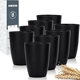 Wrova 6-Pack Wheat Straw Cups 12 Oz - Unbreakable, BPA-Free Reusable Cups, Dishwasher & Microwave Safe - View #13