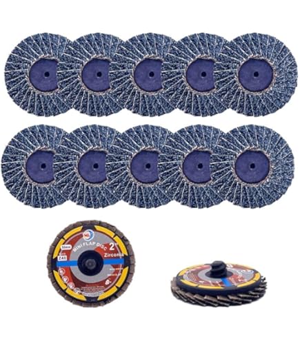 BHA Mini Flap Discs Quick Change Zirconia Grinding & Sanding Wheels 2" (80 Grit) - 10 Pack