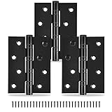 3-Pack Black Door Hinges, 4 Inch Heavy Duty