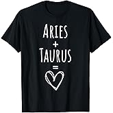 Aries and Taurus Couple Matching Zodiac Sign T-Shirt