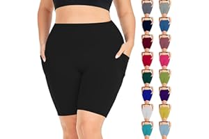 IEPOFG Biker Shorts for Women 2024 Summer Sports Tummy Control Plus Size Workout High Waist Gym Yoga Shorts with Pockets
