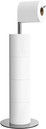 niffgaff Freestanding Stainless Steel Toilet Roll Holder with Heavy Base view 9