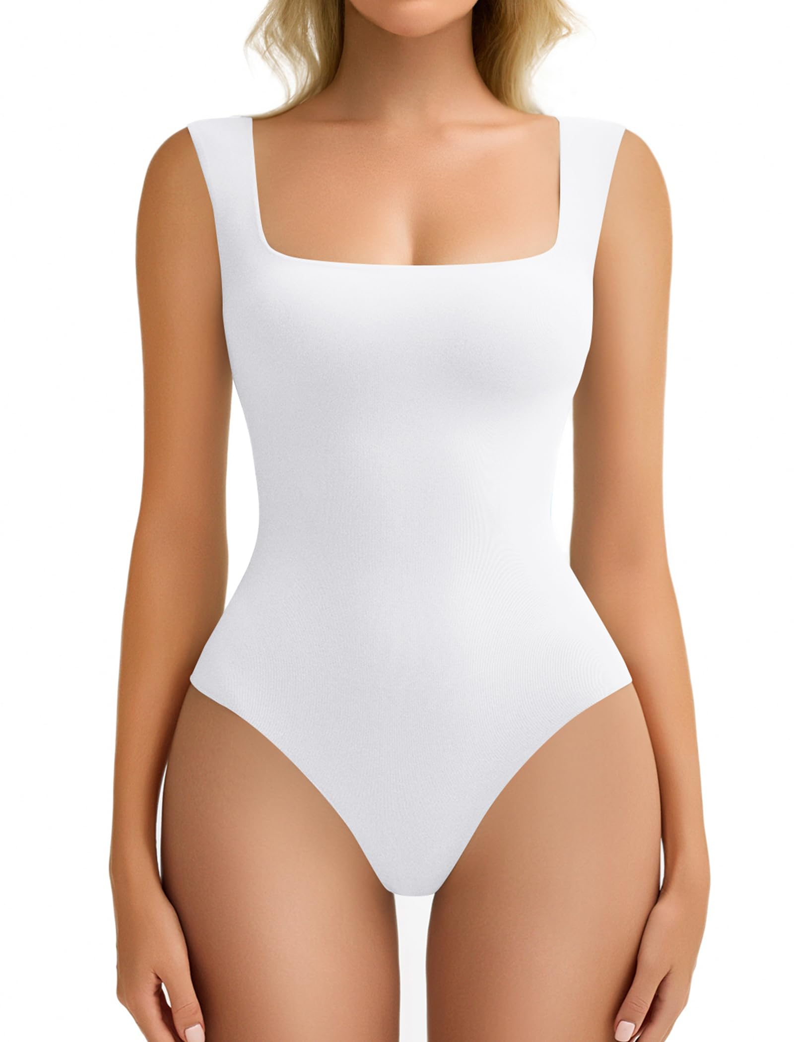 Photo 1 of Avidlove Womens Bodysuit White Bodysuits Plus Size Body Suits Leotards Tank Top Summer L 