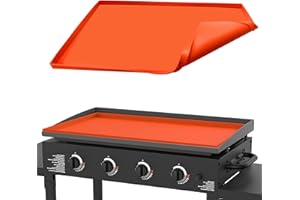 FAVFULLY Silicone Griddle Mat, Grill Cover for Blackstone 36 Inch Griddle - Heavy Duty Food Grade Silicone Mat, Thickened 36" Mat Protective Cover Grilling Accessory for Black Stone - Orange