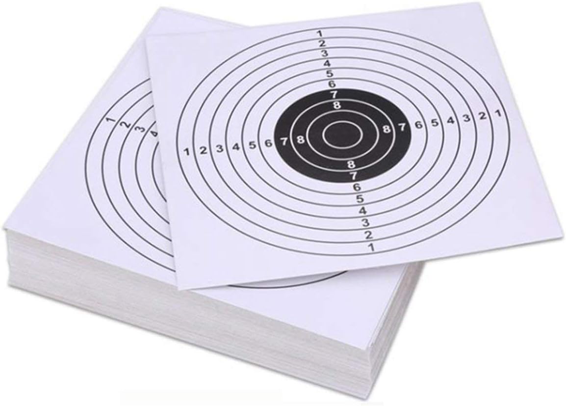 Pop Resin 100 Pack - Air Shot Paper Targets - 5.5 by 5.5 - Fits Gamo Cone Traps and Metal Box BB Catcher Target Holder Pellet Trap for Air Rifle/Airsoft Pistol (White) : Sports & Outdoors