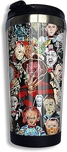 Harataki Horror Movie Tumbler Cup 14 Oz Stainless Steel Coffee Travel Mug Insulated With Flip Lid For Home School Party 400ml