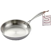 SANFELA 10 Inch Stainless Steel Frying Pan | 5-Ply Stainless Clad, Dishwasher and Oven Safe to 800F, Induction Compatible, PTFE, PFAS and PFOA Free
