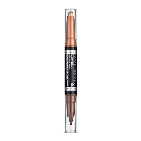 Manhattan Eyemazing Double Effect Eyeshadow & Liner, 2in1 Lidschatten & Eyeliner, wisch- und wasserfest, Rosé Gold, Farbe 002