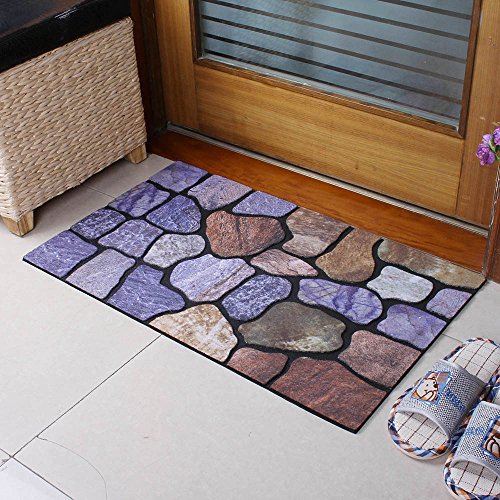 YK Decor Outdoor Welcome Mats for Front Door Entrance Non Slip Rubber Door Mat Heavy Duty Doormat Shoes Scraper Indoor Low-Profile Mats for Entry Garage Patio High Traffic Areas (Color-d)