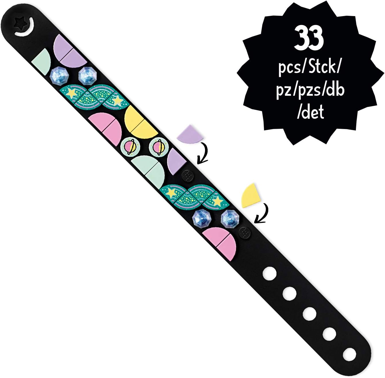 LEGO 41903 DOTS Cosmic Wonder Bracelet DIY Jewellery Beads Set, Art and Craft for Kids, Building Set, 7 inches - Image 4