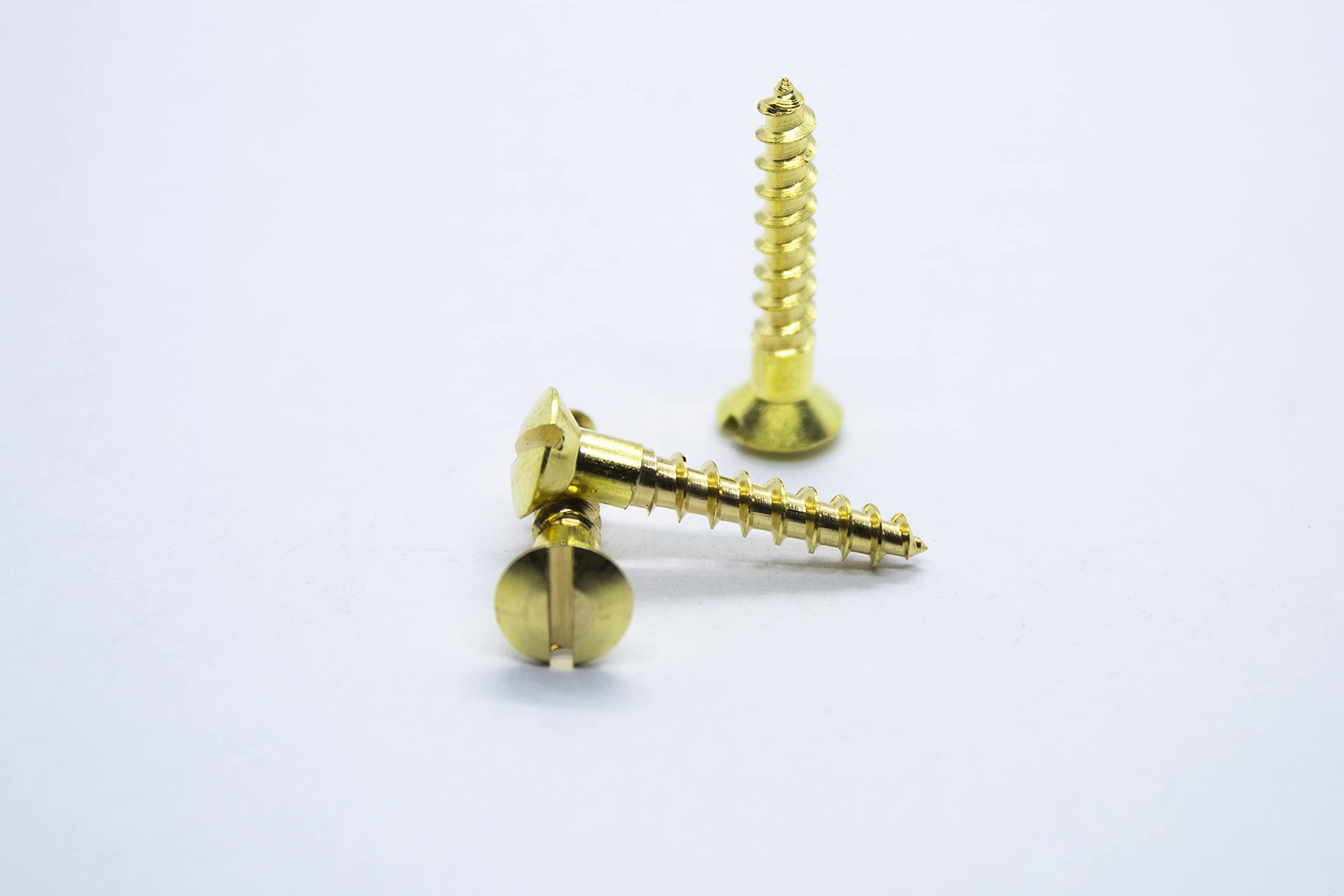 4x25 (8x1) brass raised slotted head screw (Pack of 20, 50, 100) (20)