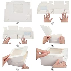 Colovis 30 Pcs White Bakery Boxes with Window, 6 X