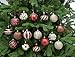 Festive 52 Piece Assorted Bauble Christmas Ornament Set, Maroon & Gold