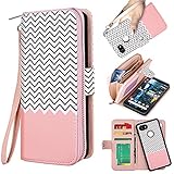 Google Pixel 2 XL Case, ELV Pixel 2 XL Flip Case [PU Leather] Slim Folio Wallet Purse Protective Magnetic-Closer [Pull tab] Cover for Google Pixel 2 XL - FTS ROSE GOLD