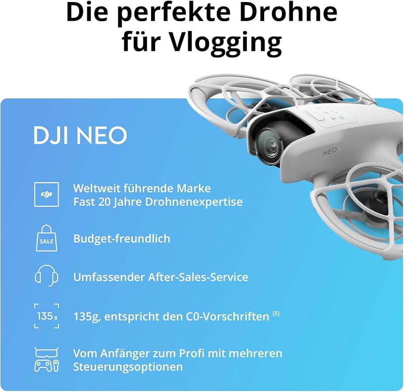 Neo Fly More Combo, Minidrohne mit 4K UHD-Kamera für Erwachsene