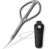 G&ouml;Sol Cuticle Scissors Extra Fine Curved, Multi-Purpose for Eyebrows | Professional, 420 Stainless Steel, Precision Pointed Tip Grooming Scissors, for Manicure and Eyelash, Includes Leather Case