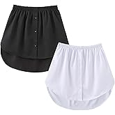 tagunop Women's Shirt Extender Removable Layering Skirts Half Length Undershirt Skirt with Buttons