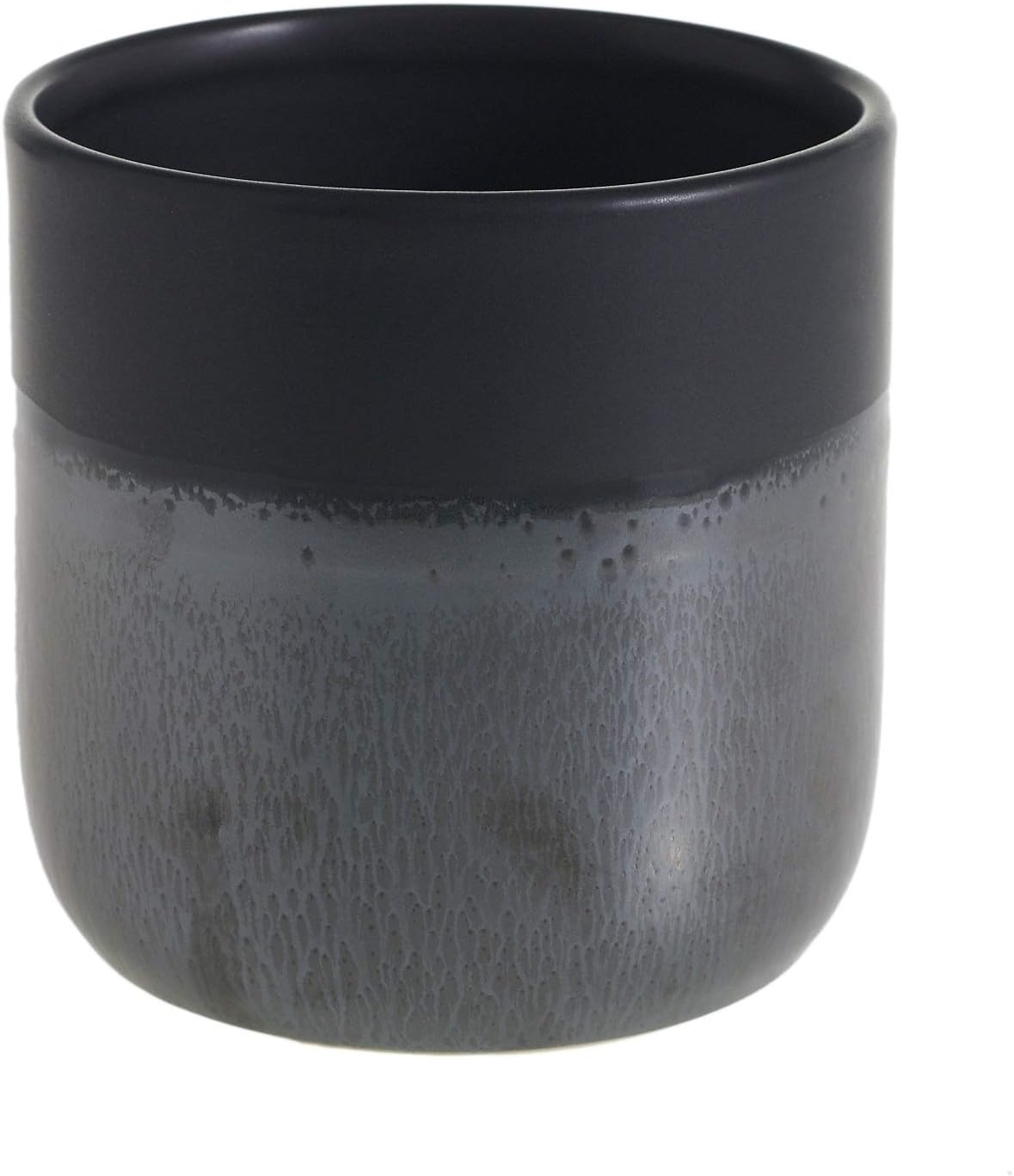 Chic TwoTone Black Ceramic Planter Pot Garden & Outdoor