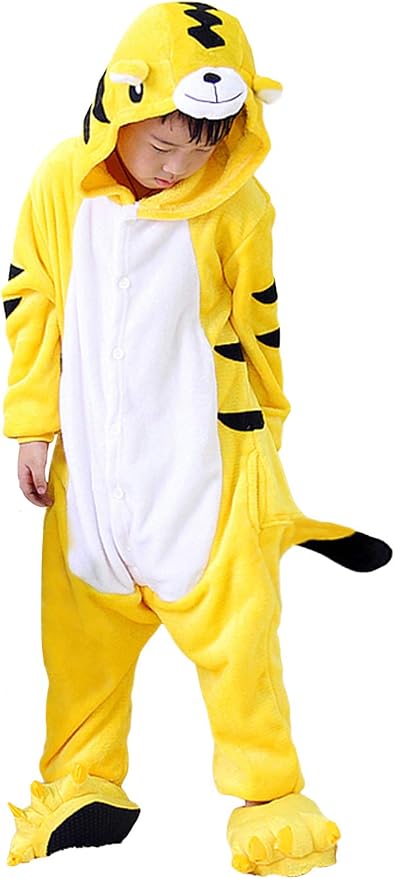 Kinder Tier-Schlafanzug Mit Kapuze – Jumpsuit Pyjama Für Karneval & Halloween