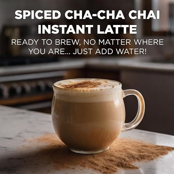 MAUD’S SPICED CHAI TEA LATTE INSTANT PACKETS, 16 CT, 100% GOURMET BLENDED TEA LEAVES, INSTANT HOT OR ICED CHAI TEA LATTE – JUST ADD WATER