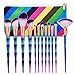 Cinidy Makeup Brushes Set with Color Bag 12pcs Unicorn Kabuki Cosmetic Brushes Foundation Eyebrow Eyeliner Blush Makeup Brush