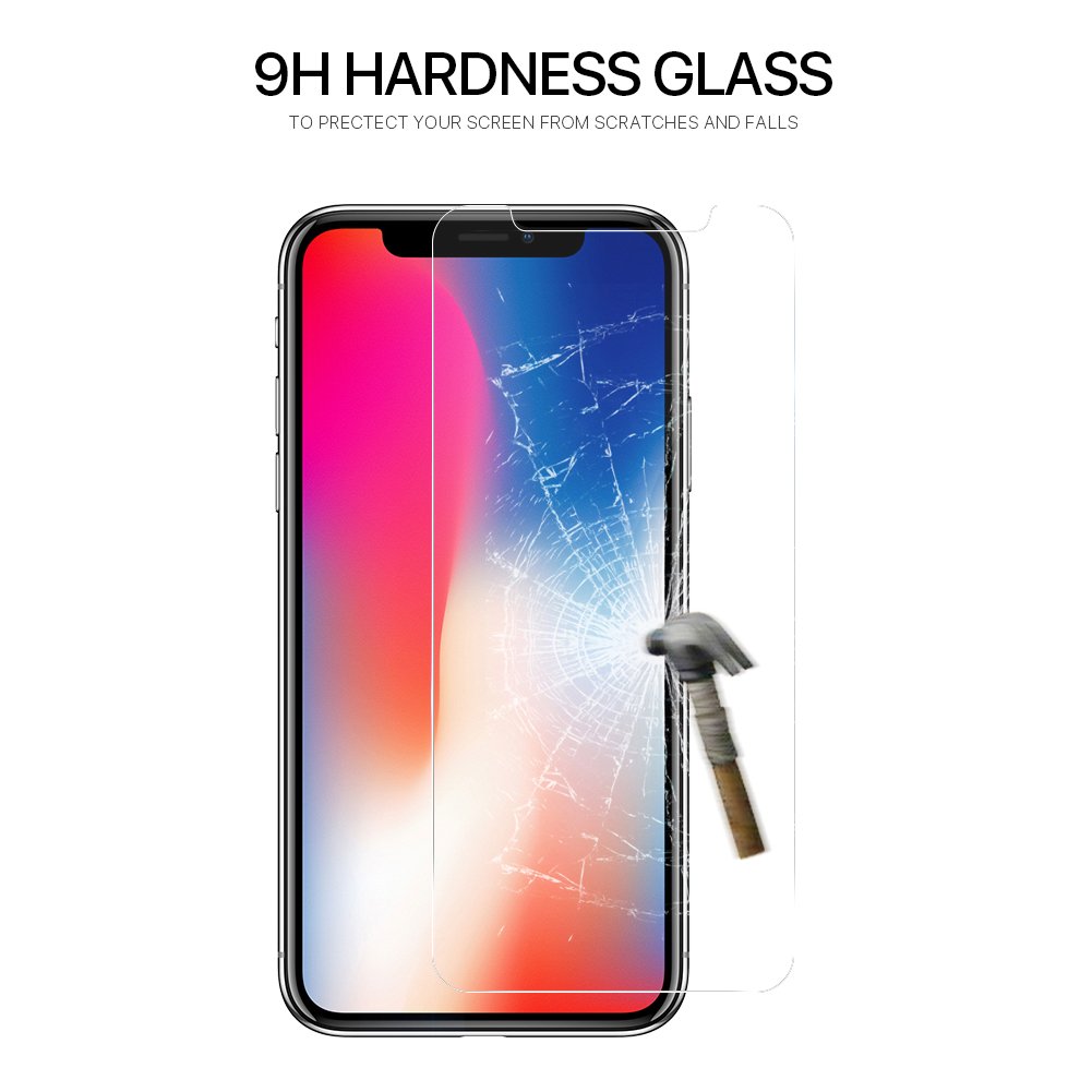 Tembin 2 Pack Clear Tempered Glass Screen Protector for iPhone X Case Friendly 9H Hardness Anti-Oil/Scratch/Fingerprint Screen Film for Apple iPhone X/10