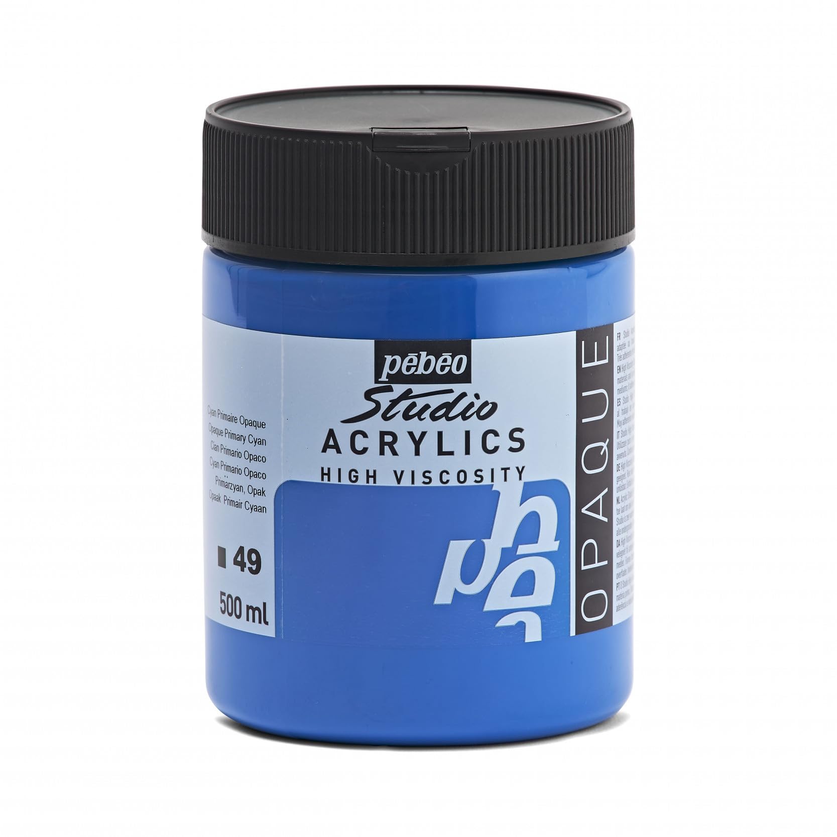 PEBEO 171049 500 ml Studio Acrylic Paint, Primary Cyan — image 1