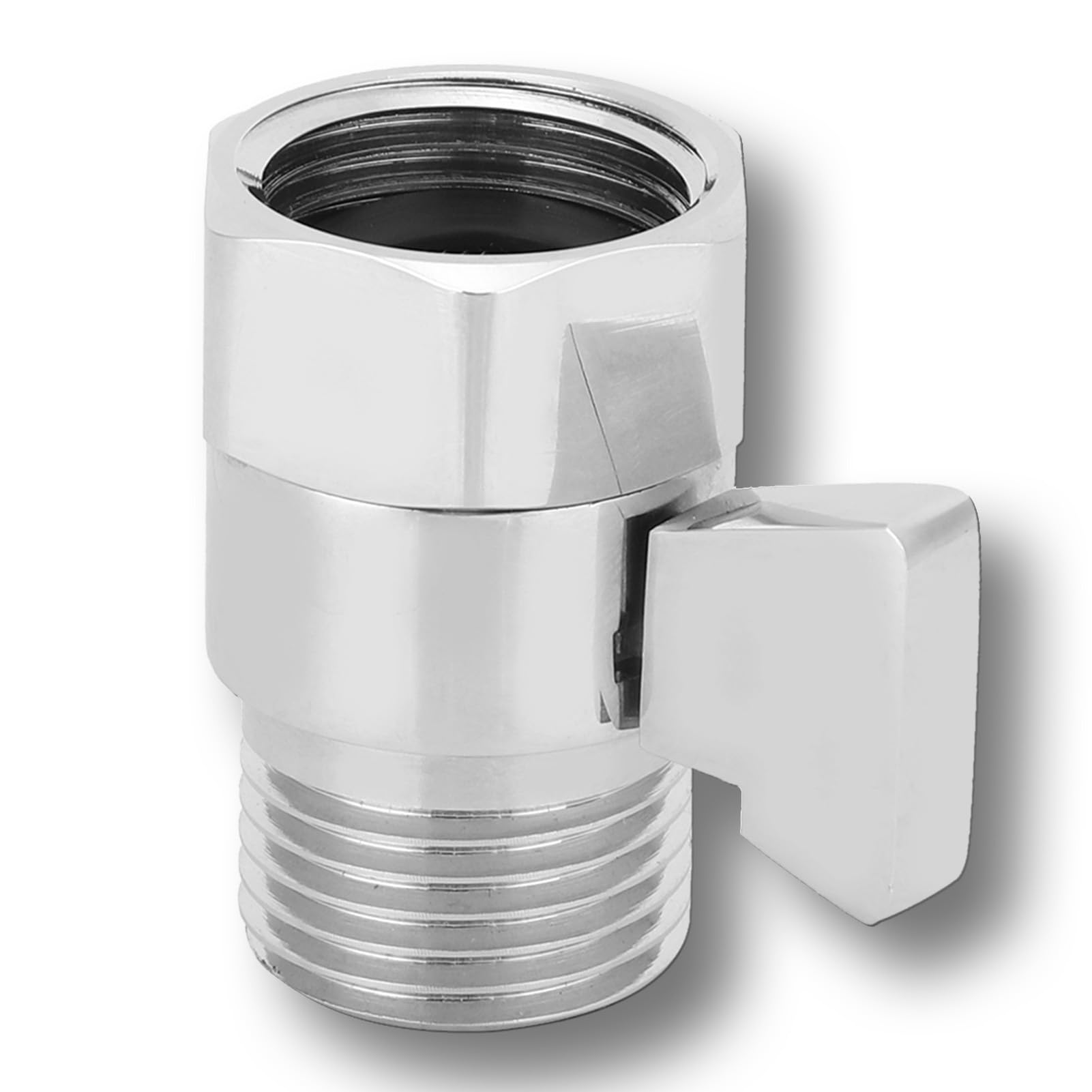 Natudeco In Line Water Stop Valve, Shower Head Flow Control Shut Off Globe Valve Shower Water Saving Valve Shower Supply G1/2in