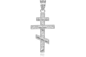 CLADDAGH GOLD Religious Jewelry by FDJ 925 Sterling Silver Russian Orthodox Cross Pendant