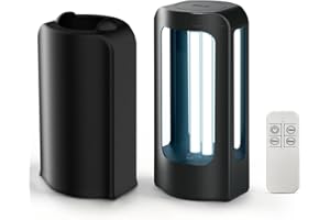 SANSI 42W UV Light Sanitizer with Remote Control Timer, 99.9% UVC Lamp 254nm Wavelength, Portable Ultraviolet Light for Bedroom Hotel Kitchen Bathroom Cleaning- Ozone Free