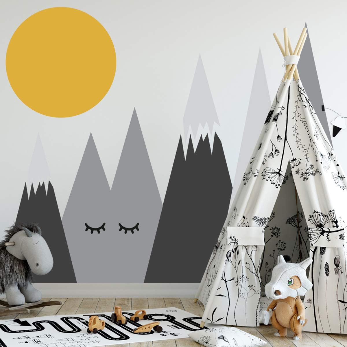TYHON 39.3x21.6inches Wall Stickers Cute Cartoon Wall Decals Adhesive Peel and Stick Nursery Room Decors Home Decorations for Baby Kids Toddlers Bedroom Bedroom Playroom