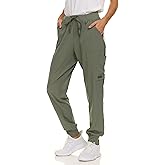 Nautica Scrub Pants for Women, Breathable Drawstring Jogger Scrubs for Women, 5 Pocket Stretch Soft Scrub Bottoms for Woman