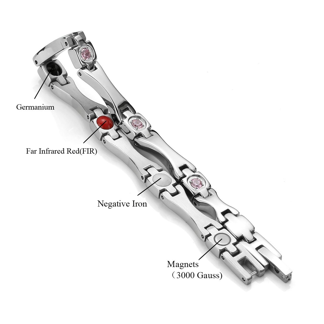 Jovivi 4 en 1 Bracelet d\'Energie avec Ziron Rose Forme \