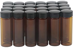 jiuwu 30ml (1 Oz) Brown Glass Sample Vials Lab Liquid Bottles Screwcap Travel Container Capacity Pack of 24