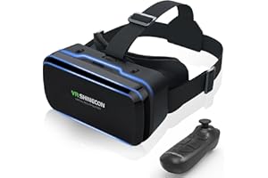 COCERKET VR Headset for Smartphones, Bluetooth Game Controller, Aspheric HD Lenses for Immersive 3D Movies & Games, Adjustable Toggle Focus & IPD, Advanced Cooling System (Fits 4.7-6 inch Phones)