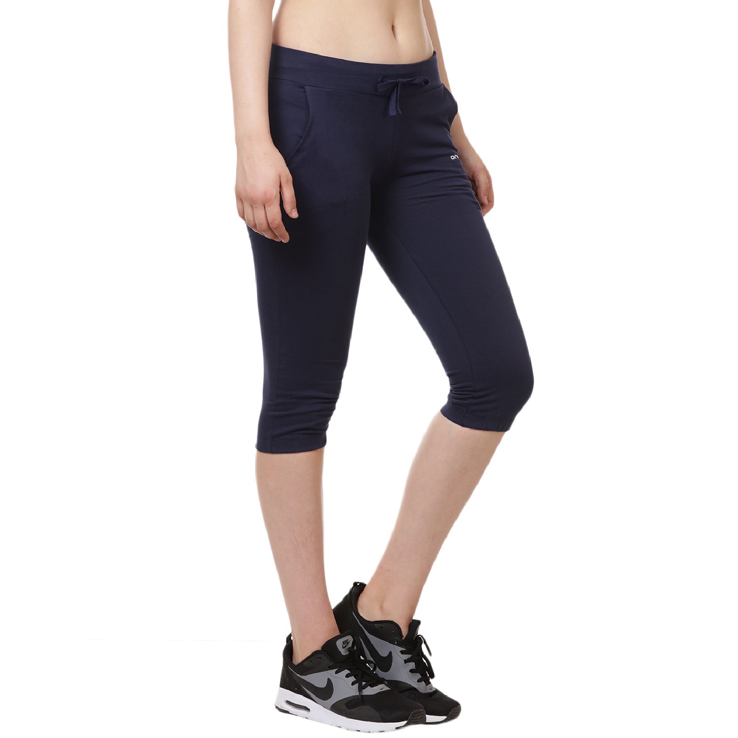 onesport navy slim fit sports capri for women