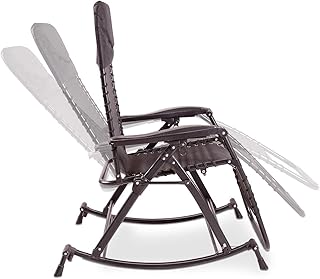 maxVitalis Garten-Schaukelstuhl Garten-Sonnenliege klappbar aus wetterfestem Textilene-Gewebe, Schwarz