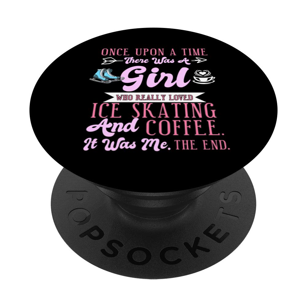 Once Upon A Time Girl Ice Skating Coffee Gift Ice Skating PopSockets Grip and Stand for Phones and Tablets