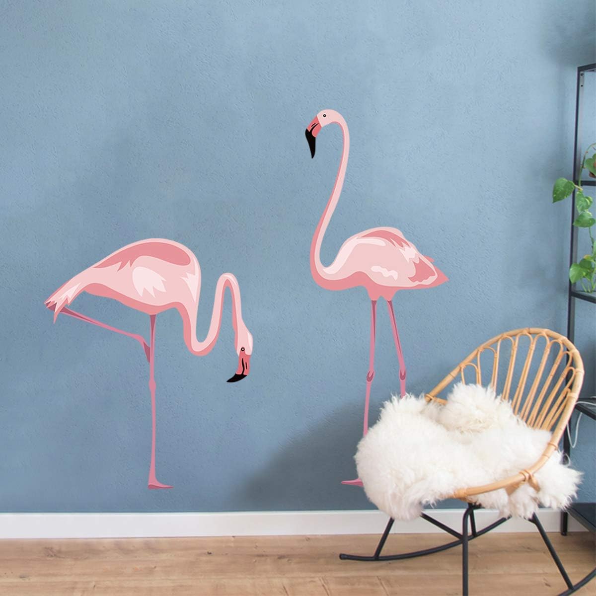 DecalMile Pink Flamingo Wall Stickers Peel and Stick Wall Decals for Bedroom Living Room Kids Room Wall Decor - Image 4