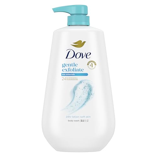 Dove Body Wash with Pump Gentle Exfoliate with Sea Minerals For 24hr Lotion-Soft Skin Moisturizing Skin Cleanser with No Sulfates No Parabens 30.6 oz