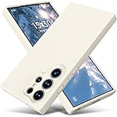 Varikke Compatible with Samsung Galaxy S24 Ultra Case, Liquid Silicone Upgrade [Camera Protection] [Anti-Scratch Microfiber Lining] Slim Soft Touch Gel Rubber Shockproof Phone Case 6.8", Cream White