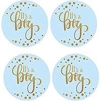 180 Baby Girl Shower Stickers - Whale & Elephant Theme 0.75 Inch Labels
