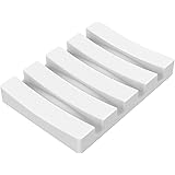 Luxspire Absorbent Soap Bar Holder, Anti-bacterial Soap Saver Dish and Square Coasters, Diatomite Coaster Fast Drying Water Absorptions Non-Slip Set, White