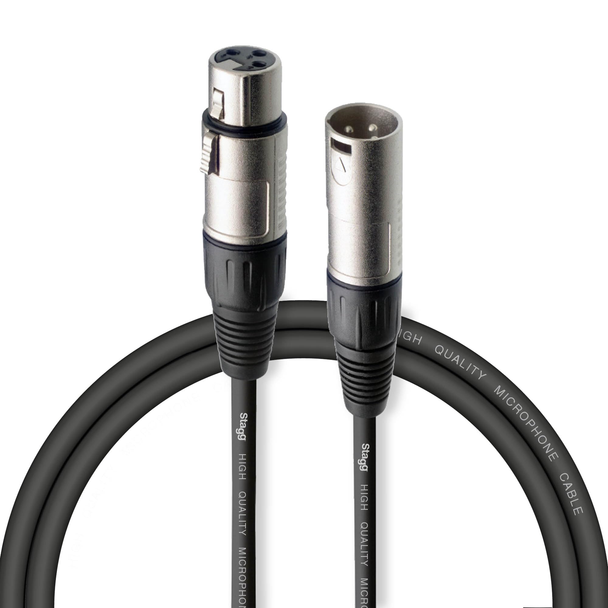 Stagg 1M / 3ft XLR to XLR Cable, 3-Pin Male to Female, Suitable for Microphone, PA System, Audio Mixer, Studio Monitors, Audio Recording